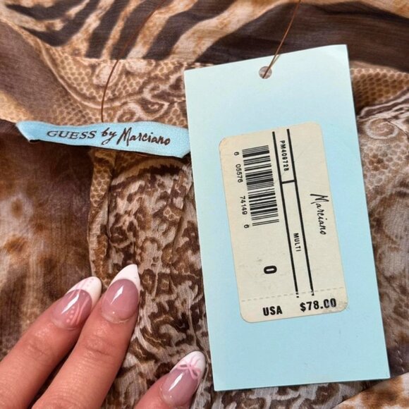 vintage y2k zebra print guess top - Picture 2 of 3